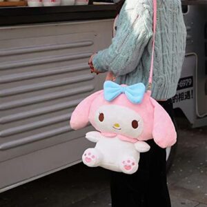 Anime Plush Backpack Cartoon Shoulder Bag Anime Toy Bag Kawaii Cosplay Cute Soft Bag for Birthday Gifts, Pink