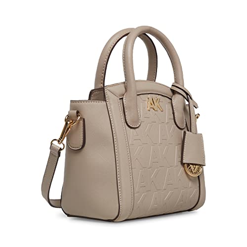 Anne Klein Embossed top Handle Mini Satchel, Stone