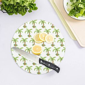 Tropic Palm Trees Cutting Board Tempered Glass Chopping Board for Kitchen Hotel
