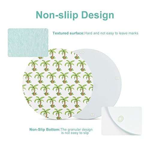 Tropic Palm Trees Cutting Board Tempered Glass Chopping Board for Kitchen Hotel