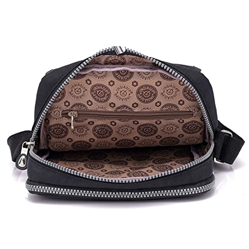 Karresly Women Crossbody Bag Shoulder Handbags Small Nylon Purse Waterproof Multi Pockets Bags(Black)