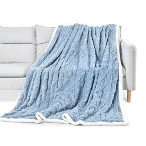 soft throw blanket double sided, soft fuzzy fluffy cozy blanket plush furry comfy warm blanket for couch bed chair sofa, 50 * 60 inches