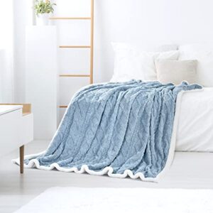 Soft Throw Blanket Double Sided, Soft Fuzzy Fluffy Cozy Blanket Plush Furry Comfy Warm Blanket for Couch Bed Chair Sofa, 50 * 60 inches