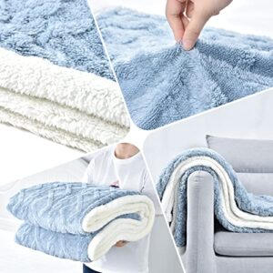 Soft Throw Blanket Double Sided, Soft Fuzzy Fluffy Cozy Blanket Plush Furry Comfy Warm Blanket for Couch Bed Chair Sofa, 50 * 60 inches