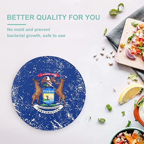 Michigan State Flag Cutting Board Tempered Glass Chopping Board for Kitchen Hotel