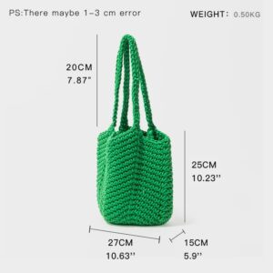 Crochet Knitting Shoulder Bags Women Bucket Eco Friendly Handwoven Handbags Simple Soft Cotton Casual Totes D