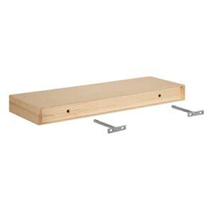 Kate and Laurel Havlock Modern Floating, Mid-Century Bathroom and Kitchen Shelves for Storage and Display, Set of, 2 Piece 24 x 8, Natural Wood