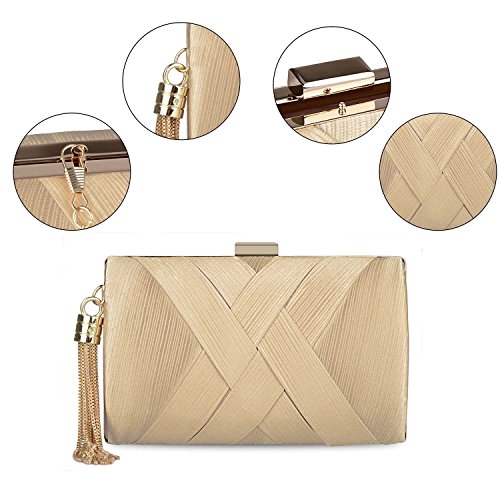 Adoranda Clutch Purses for Women Tassel Evening Bags for Wedding Prom Night out Party