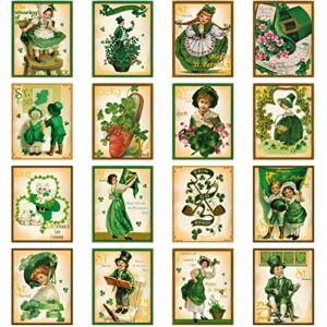 16 pcs vintage valentine poster valentine’s day wall art retro valentine picture traditional cutout cards wall decor love cardboard holiday decor for home classroom painting decorations office room (lucky style)