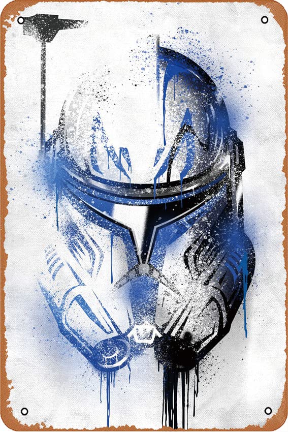 Captain Rex Graffitti Helmet – Movie – Poster Vintage Metal Tin Sign Retro Funny Tin Sign for Home Bar Pub Kitchen Garage Restaurant Wall Decor—8" x 12"—Inch