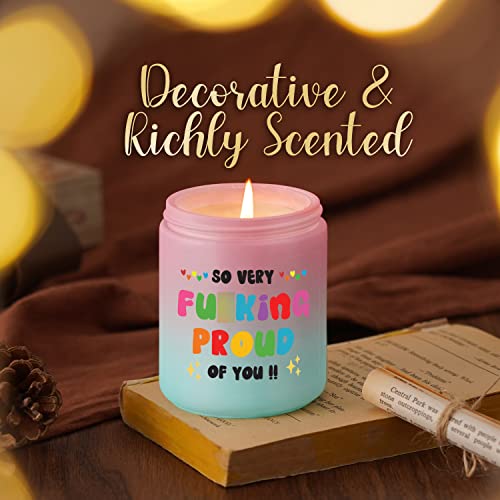 LEADO Scented Candles - Proud of You Gifts for Her - Funny Congratulations, Graduation Gifts, New Job, Promotion Gifts, Well Done, Mothers Day, So Proud of You Gifts for Women, Friends, Daughters