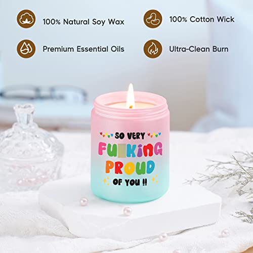 LEADO Scented Candles - Proud of You Gifts for Her - Funny Congratulations, Graduation Gifts, New Job, Promotion Gifts, Well Done, Mothers Day, So Proud of You Gifts for Women, Friends, Daughters