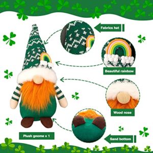 HARZBEKE St Patricks Day Decorations, 5Pcs St Patricks Day Tiered Tray Decor Set, lrish Shamrock Wooden Signs Plush Gnome, Farmhouse Bead Garland Tiered Tray Decor, St Patricks Day Decor for Home