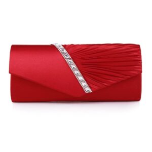 Women's Evening Bags, Shoulder -Handed Bags Bride Bridesmaid Wedding Dress Bag (Color : Red, Size : 9.05 * 3.93inch)