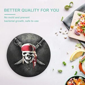 Pirate Skull Cutting Board Tempered Glass Chopping Board for Kitchen Hotel