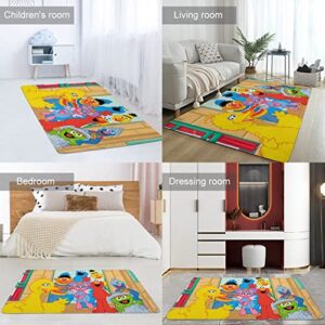 Cartoon 𝐒𝐞.𝐒𝐚𝐦𝐞 𝐒.𝐓𝐫𝐞𝐞𝐭 Area Rug, 𝐄𝐋.𝐌𝐨 Pattern Theme Kids Bedroom Carpet, Non-Slip Washable Mat for Room Nursery Dorm Living Room Home Decor 60 * 39in