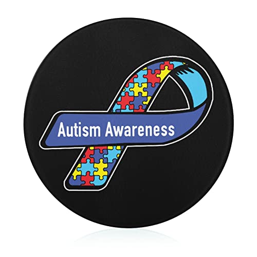 Autism Awareness Ribbon Cutting Board Tempered Glass Chopping Board for Kitchen Hotel