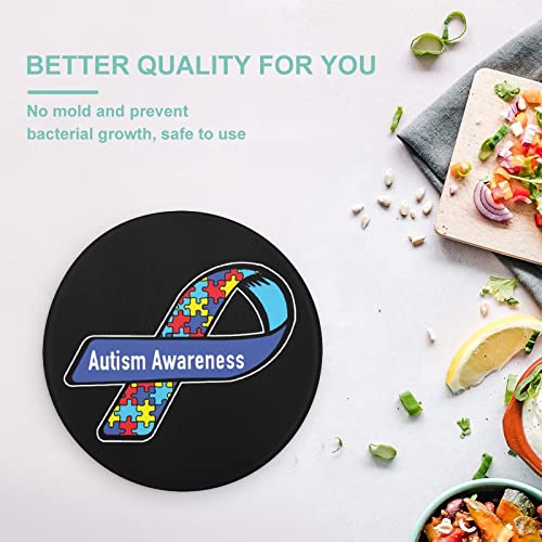 Autism Awareness Ribbon Cutting Board Tempered Glass Chopping Board for Kitchen Hotel