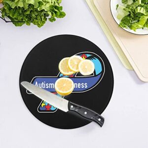 Autism Awareness Ribbon Cutting Board Tempered Glass Chopping Board for Kitchen Hotel