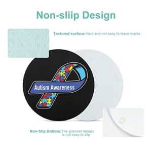 Autism Awareness Ribbon Cutting Board Tempered Glass Chopping Board for Kitchen Hotel