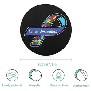 Autism Awareness Ribbon Cutting Board Tempered Glass Chopping Board for Kitchen Hotel