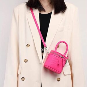 HIYOLALA Cute Mini Purses for Women, Trendy Mini Crossbody Bag with Removable Strap (Hot Pink)