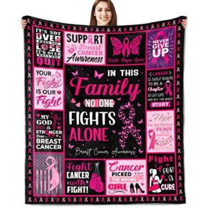 breast cancer awareness accessories breast cancer gifts for women breast cancer survivor gifts for women mothers day chemo gifts for women breast cancer awareness decorations blanket 60×50 inch