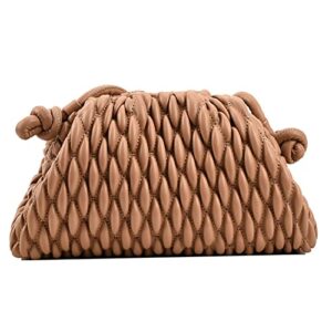 elda dumpling bag for women quilted clutch handbag cloud purse fashion ruched bag handmade leather hobo bag