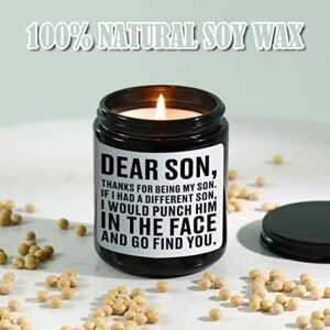 Son Gifts, Gifts for Son Adult, Birthday Gifts for Son from Mom Dad, Son Birthday Gift Ideas, Funny Fathers Day Valentines Day Christmas Graduation Gifts for Son - Sandalwood Scented Candles for Men