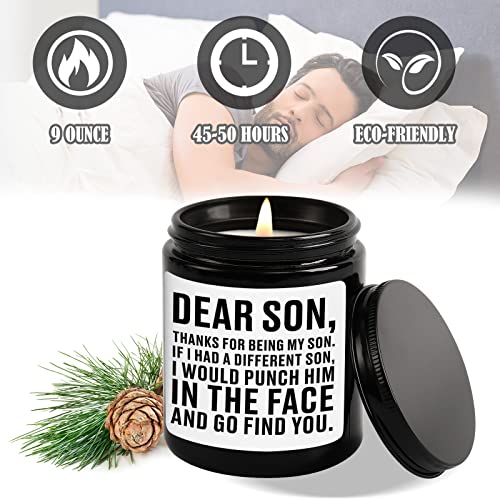 Son Gifts, Gifts for Son Adult, Birthday Gifts for Son from Mom Dad, Son Birthday Gift Ideas, Funny Fathers Day Valentines Day Christmas Graduation Gifts for Son - Sandalwood Scented Candles for Men