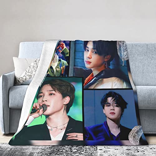 YAVITH Jimin Blanket Throw,Jimin Poster Collage Blanket for Girls,Jimin Merchandise for Women 50x40 in