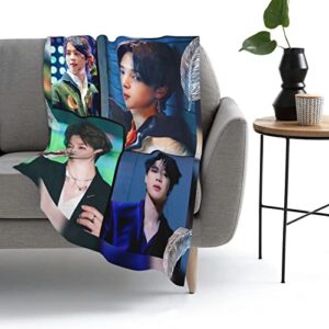 YAVITH Jimin Blanket Throw,Jimin Poster Collage Blanket for Girls,Jimin Merchandise for Women 50x40 in