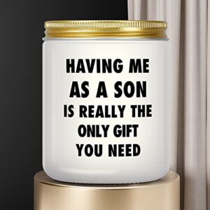 Gifts for Mom & Dad from Son, Funny Birthday Present for Mom, Gifts Idea for Dad, Mother's Day Gifts, Father's Day Gifts, Thanksgiving Christmas Valentines Gifts for Parents, Lavender Candles