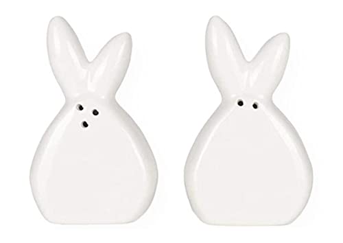 Bunny Couple Salt and Pepper Shaker Set with Tray