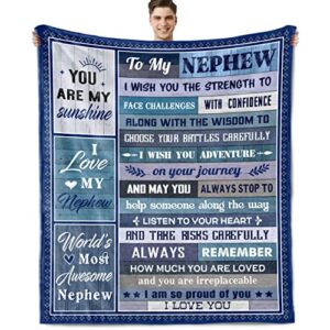 sqovulw nephew gifts from auntie uncle gifts for nephew gifts for fathers day blanket birthday graduation gift 2023 for him to my nephew throw blanket 60x50 inch