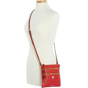 Dooney & Bourke MLB Philadelphia Phillies N S Triple Zip Crossbody Shoulder Bag