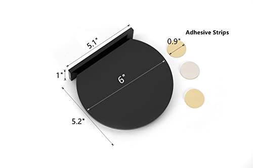 iobiotio Small Acrylic Floating Shelves, Funk Pop Display Shelf, Circle Self Adhesive Wall Shelves, Mini Collectibles Toy Organizers Storage Sticky Shelves, Acrylic, 15cm, Black, 3 Pack