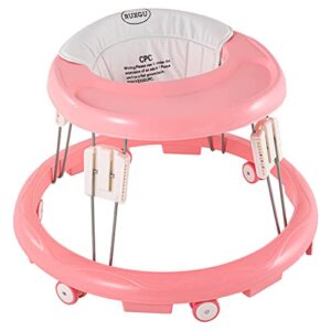 langyi foldable baby walker with safety slider , the oldschool round shape baby walker, suitable for all terrains, babies (6-18 months) (pink)