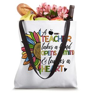 Teacher Flower Heart Tote Bag