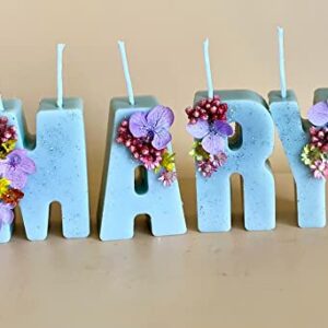 Personalized Birthday Candle. Cake Toppers. Candles with flowers. Candles for all occasions. (hot pink)