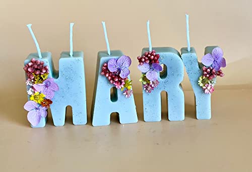 Personalized Birthday Candle. Cake Toppers. Candles with flowers. Candles for all occasions. (hot pink)