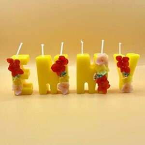 Personalized Birthday Candle. Cake Toppers. Candles with flowers. Candles for all occasions. (hot pink)