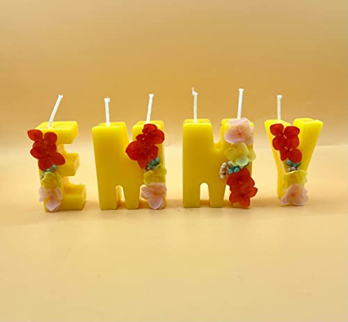 Personalized Birthday Candle. Cake Toppers. Candles with flowers. Candles for all occasions. (hot pink)