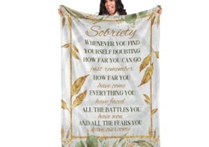 innobeta sobriety gifts for women, aa gifts sobriety for women – whenever you find yourself doubting, sobriety blanket, sober gifts for women, friends, flannel throw blanket – 50″x 65″