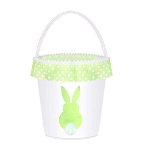 doxrmuru easter basket for kids easter bunny basket easter gift bags eggs hunt cotton bag kids easter tote bag easter decorations (green)