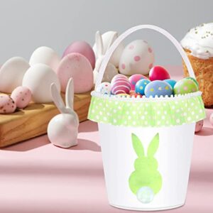 Doxrmuru Easter Basket for Kids Easter Bunny Basket Easter Gift Bags Eggs Hunt Cotton Bag Kids Easter Tote Bag Easter Decorations (Green)