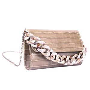 ALOLBAG Evening Clutch Purses for Women Clearance Evening Bags and Clutches Evening Purses and Handbags (Nude)