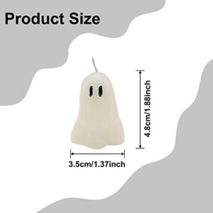 4 PCS Halloween Ghost Candles, Novelty Votive Ghost Candle, Cute Votive Candles for Fall Decor Thanksgiving, Spooky Candles Goth Gifts for Ghost Decor Party Bedroom Room Table Decorations