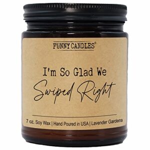 i’m glad i swiped right – romantic gifts, i love you gifts for her, him – funny anniversary, just because, birthday gifts for girlfriend, boyfriend, husband, fiancé, wife gifts, handcrafted in usa