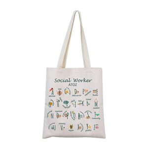 social worker tote bag social worker canvas bag social worker thank you gift msw graduation gift (shopping bag)